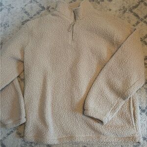 Cozy Beige Sherpa Pullover